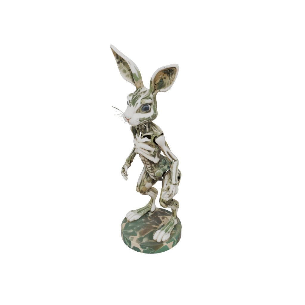 Camo Skeleton Flexi Bunny Rabbit