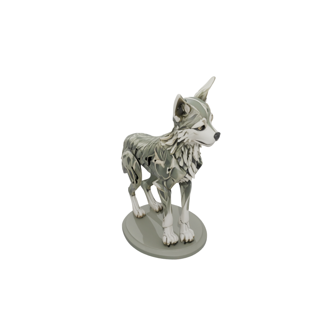 Camo Skeleton Flexi Wolf Pup