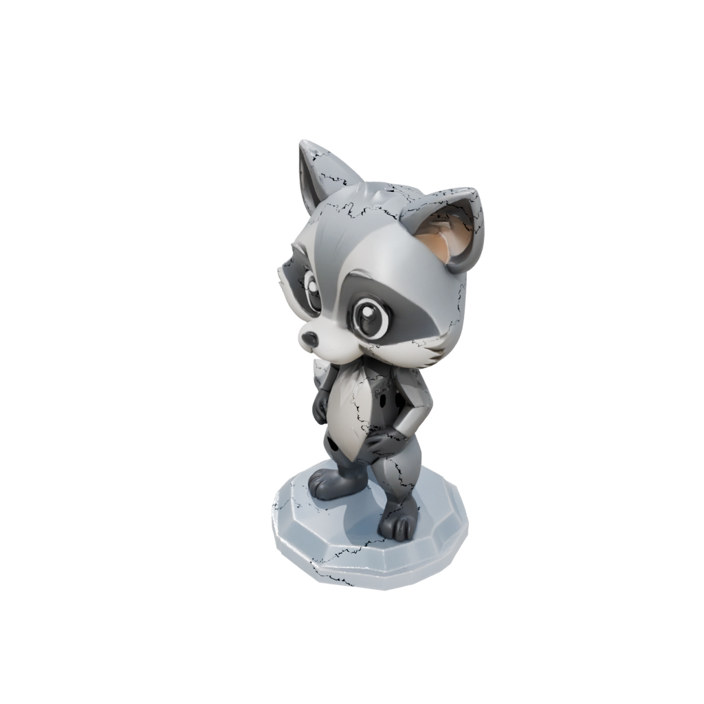 Crystal Chibi Flexi Raccoon