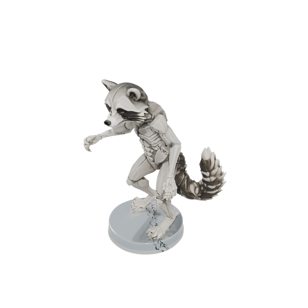 Crystal Skeleton Flexi Raccoon
