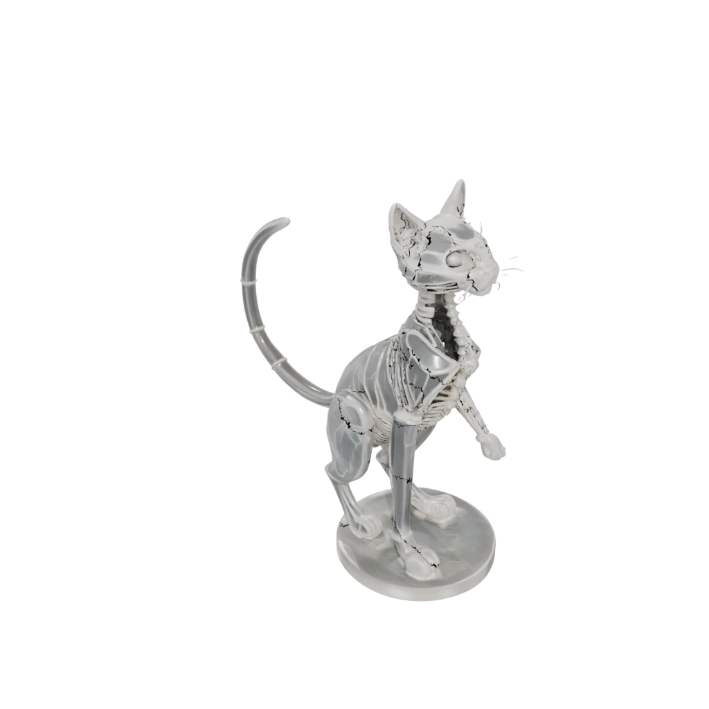 Crystal Skeleton Flexi Tabby Cat