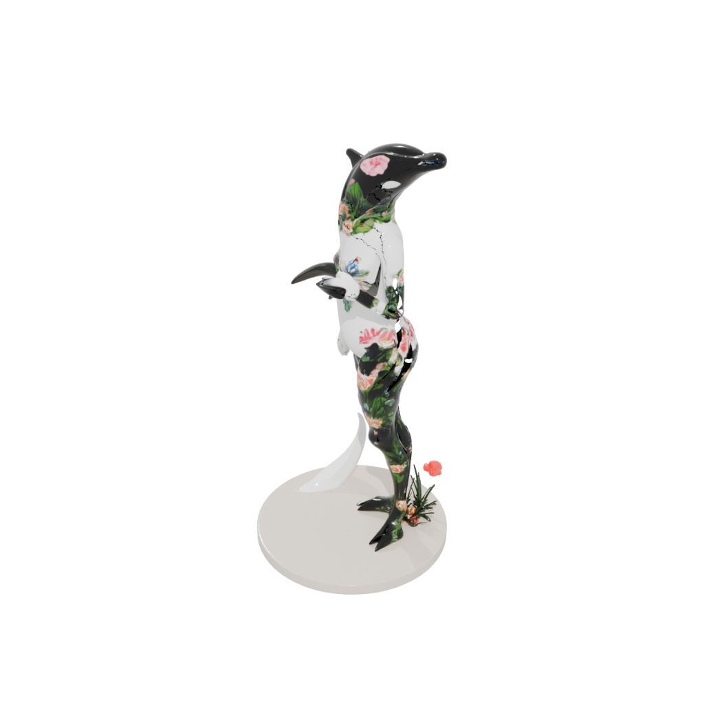 Floral Flexi Orca Whale