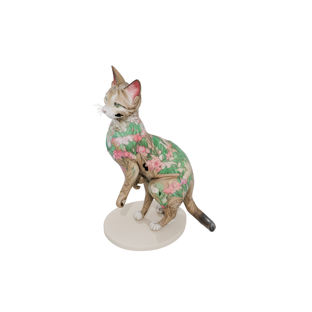 Floral Flexi Tabby Cat