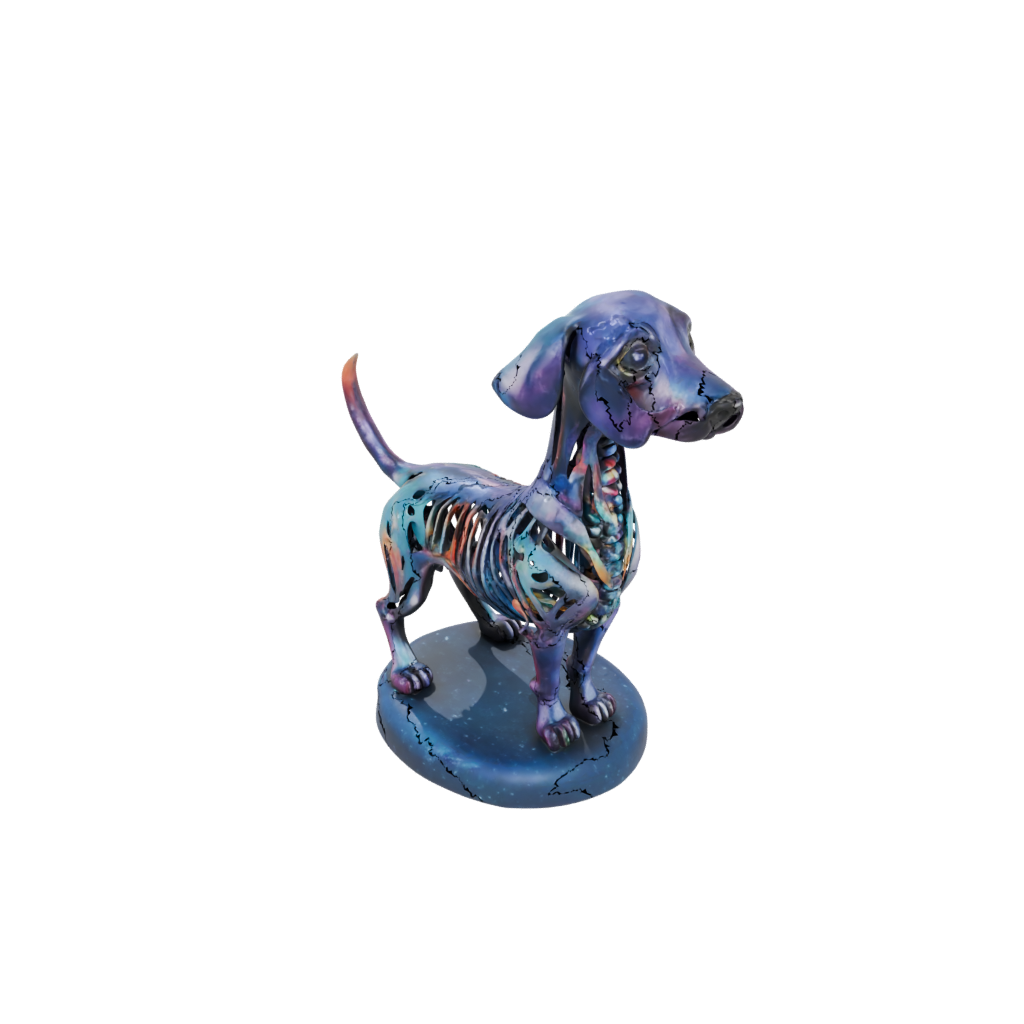 Galaxy Skeleton Flexi Dachshund Dog