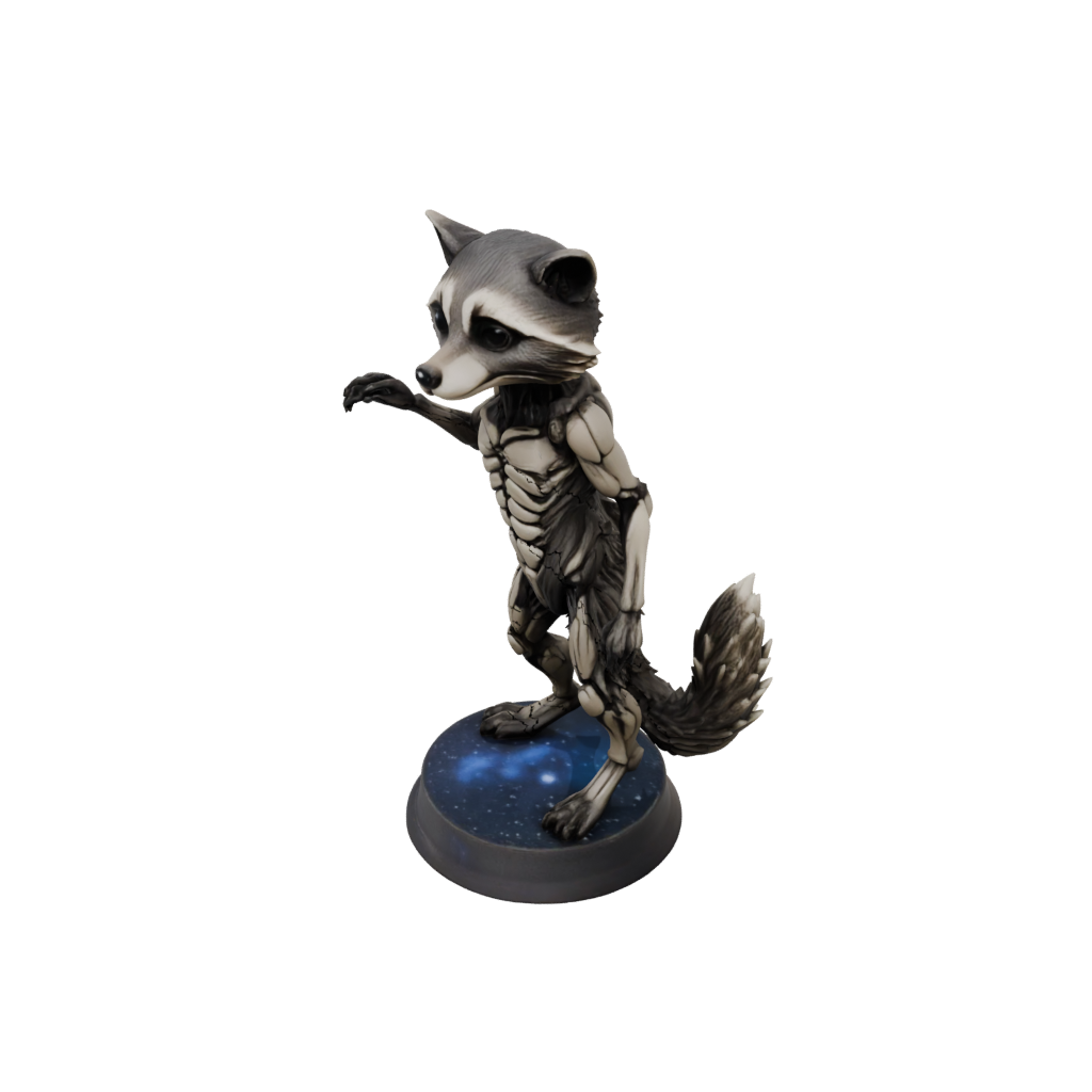 Galaxy Skeleton Flexi Raccoon
