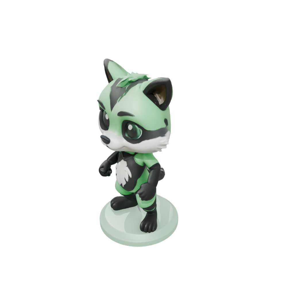 Glow Chibi Flexi Raccoon