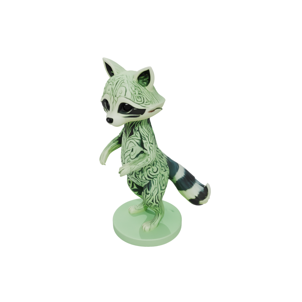 Glow Floral Flexi Raccoon
