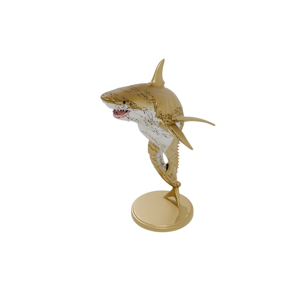 Gold Armored Flexi Great White Shark