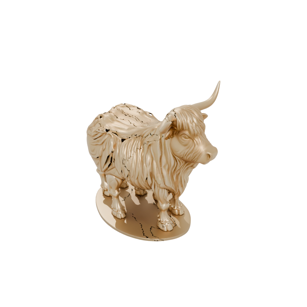 Gold Armored Flexi Highland Cow