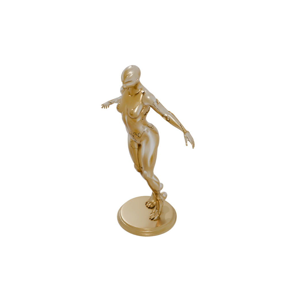 Gold Armored Flexi Orca Whale