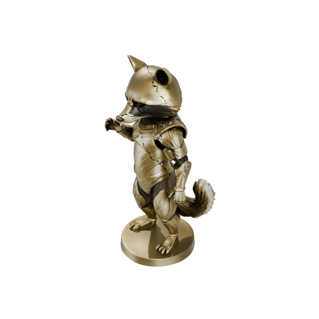 Gold Armored Flexi Raccoon