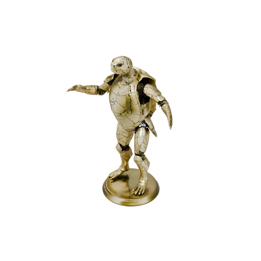 Gold Armored Flexi Sea Turtle