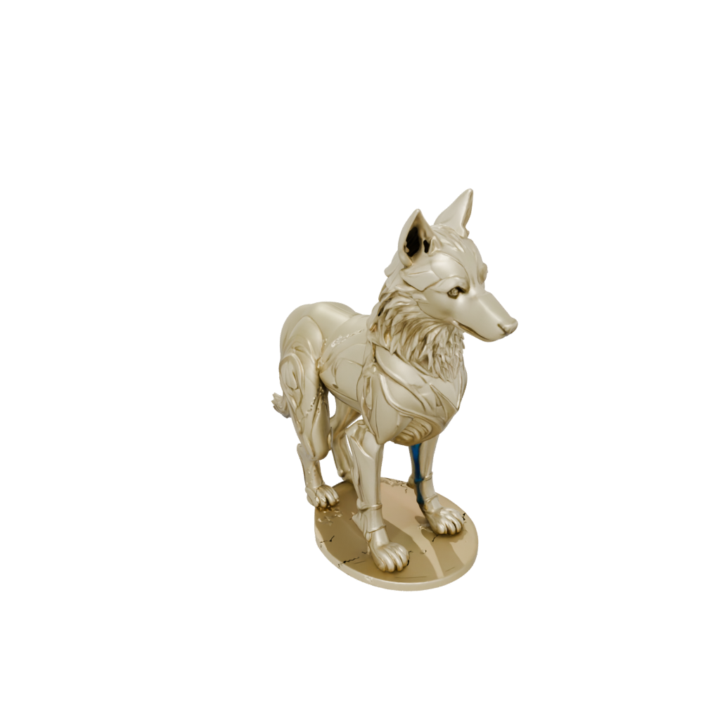 Gold Armored Flexi Wolf Pup