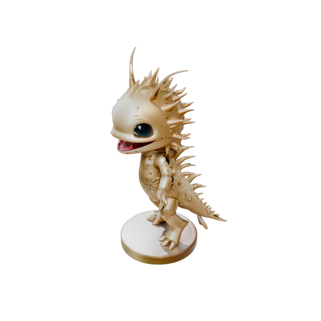 Gold Chibi Flexi Axolotl