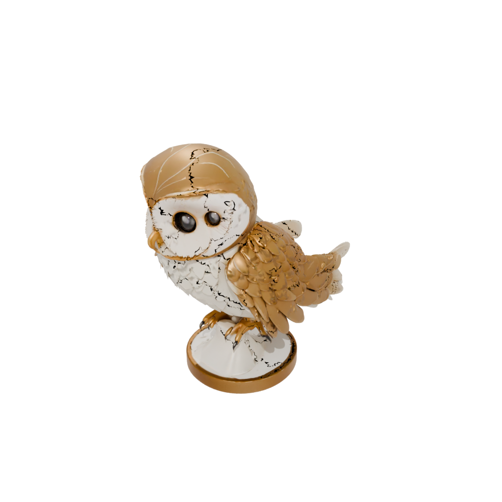 Gold Chibi Flexi Barn Owl
