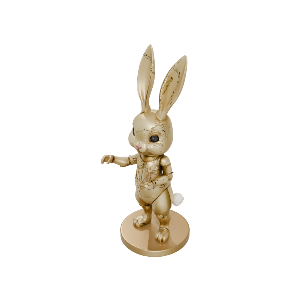 Gold Chibi Flexi Bunny Rabbit