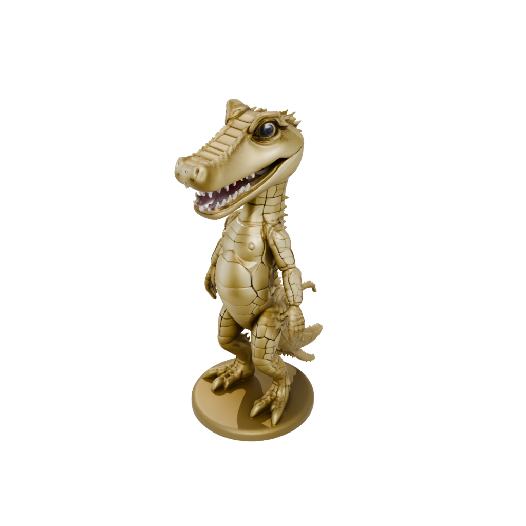 Gold Chibi Flexi Crocodile