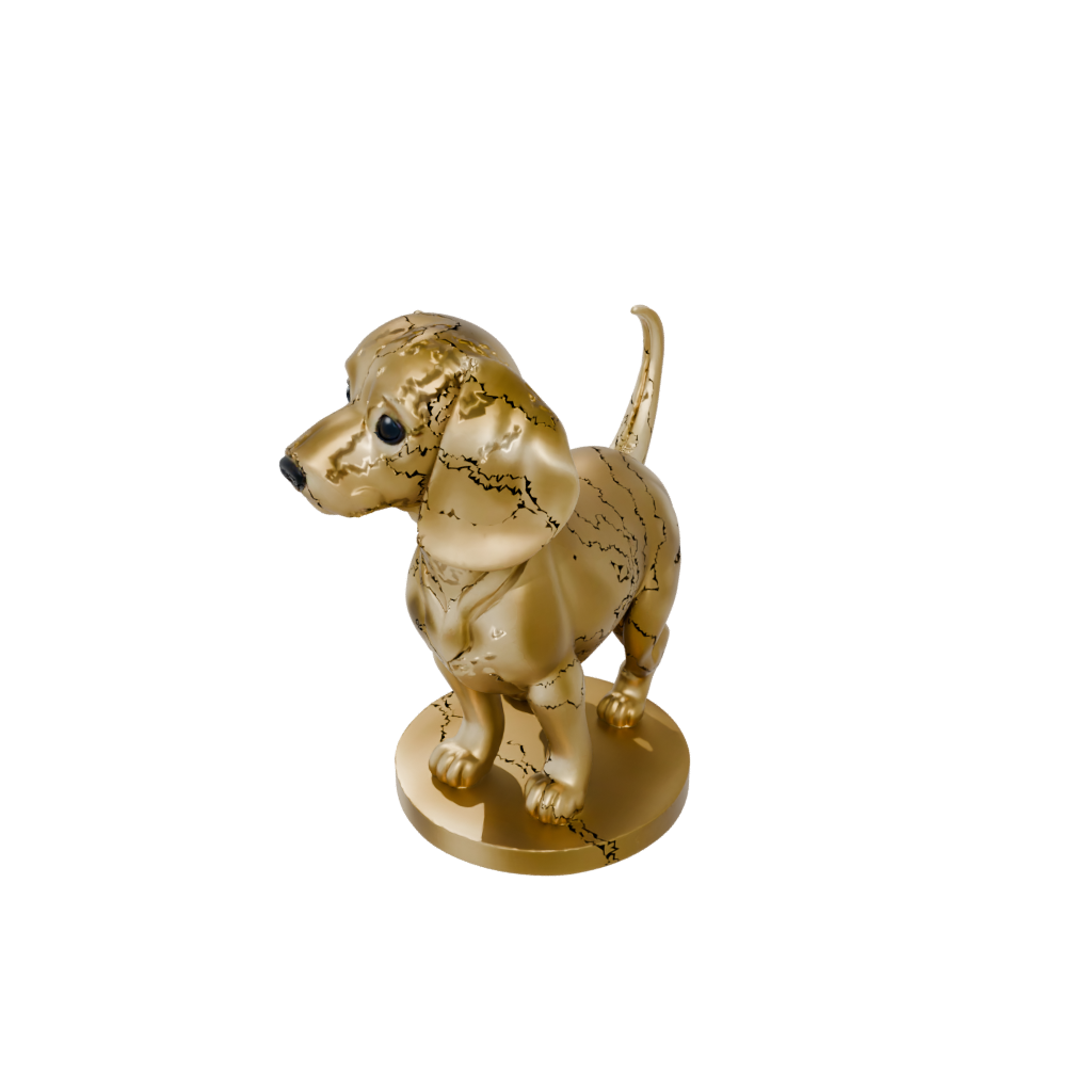 Gold Chibi Flexi Dachshund Dog