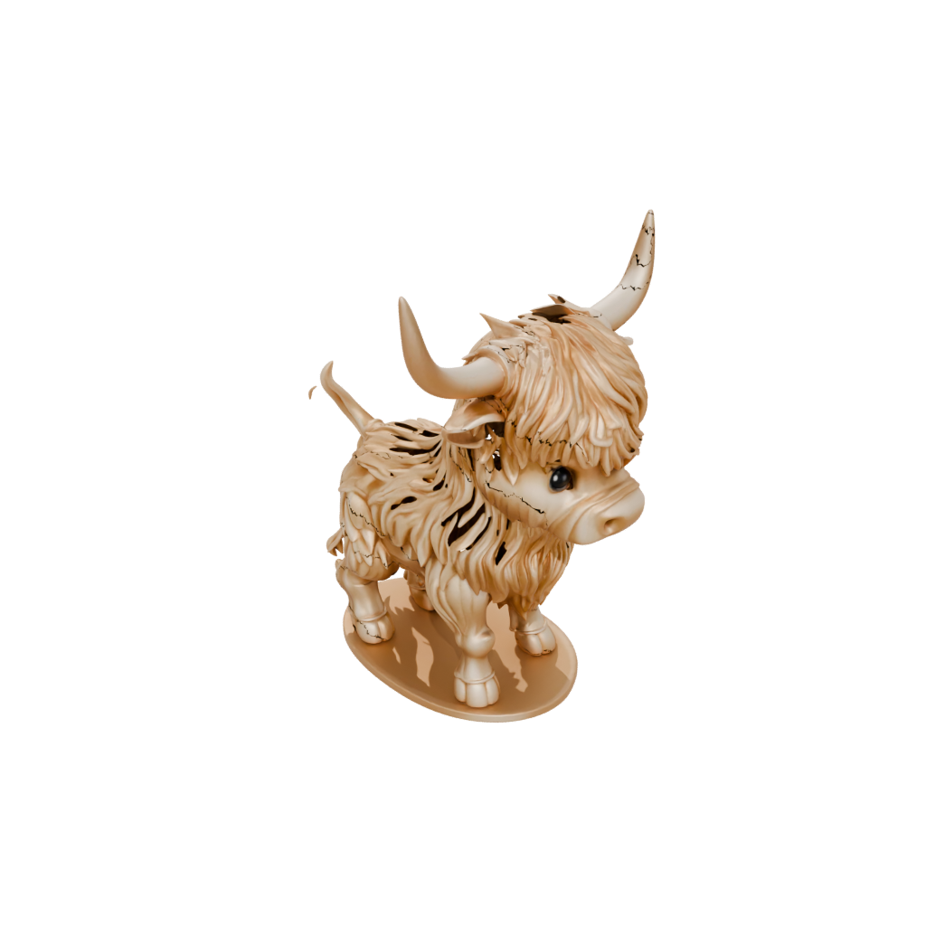Gold Chibi Flexi Highland Cow