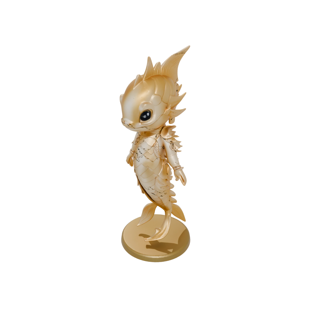 Gold Chibi Flexi Koi Fish