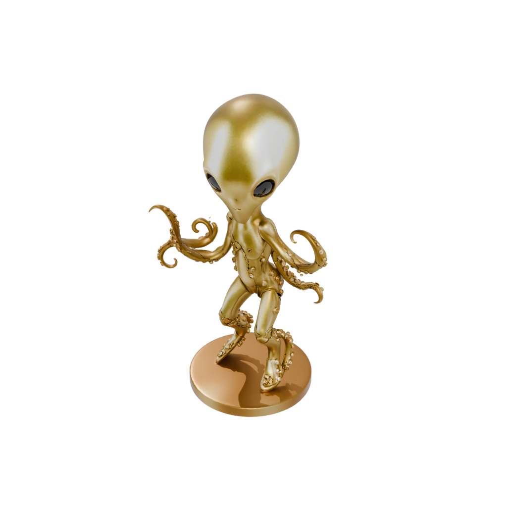 Gold Chibi Flexi Octopus