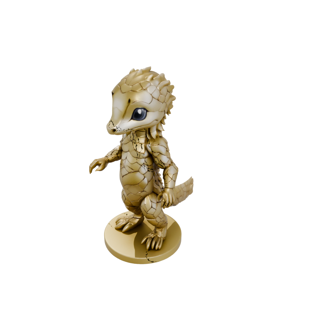 Gold Chibi Flexi Pangolin