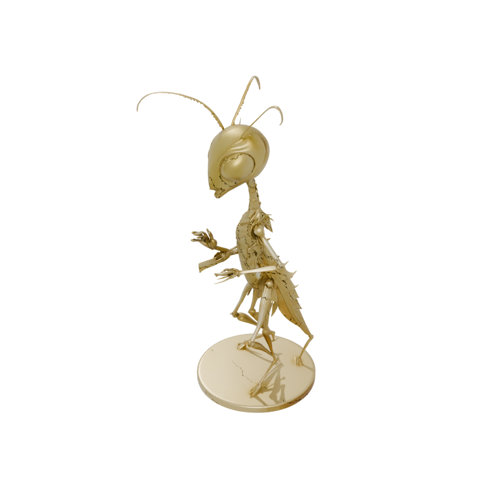 Gold Chibi Flexi Praying Mantis