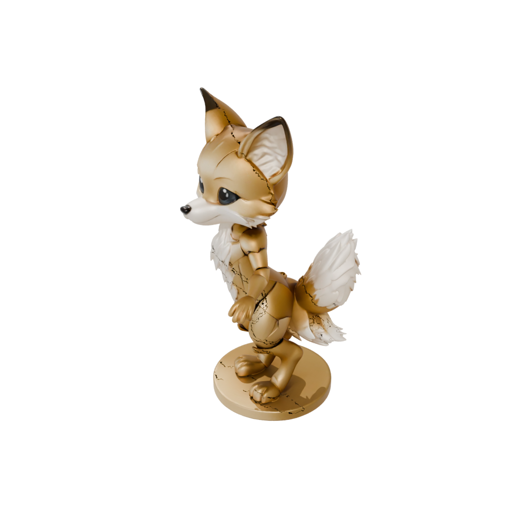 Gold Chibi Flexi Red Fox