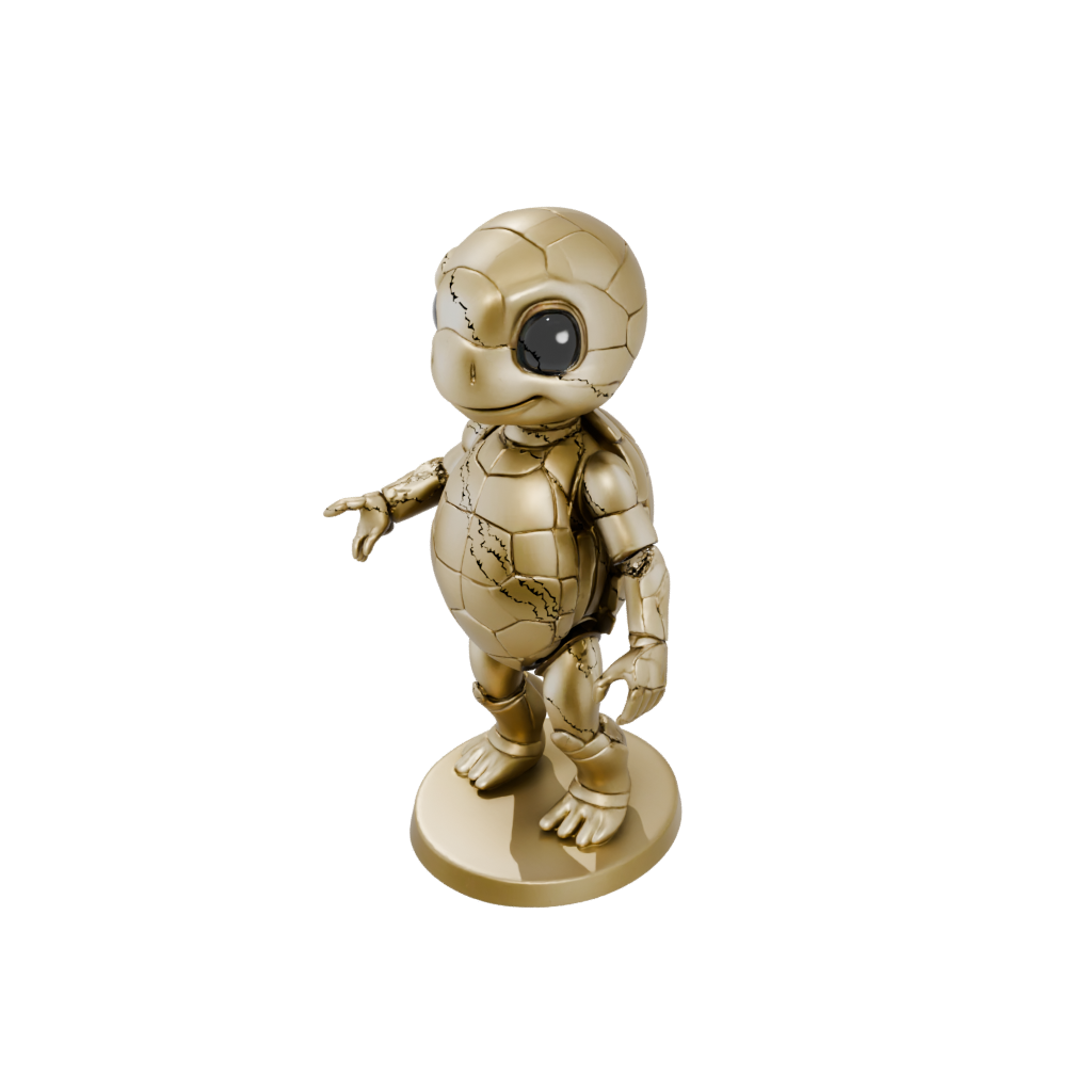 Gold Chibi Flexi Sea Turtle