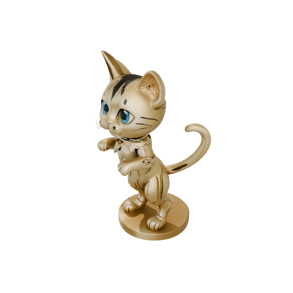 Gold Chibi Flexi Tabby Cat