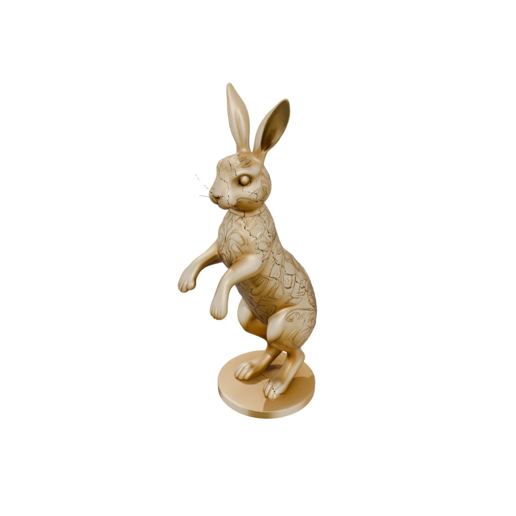 Gold Floral Flexi Bunny Rabbit