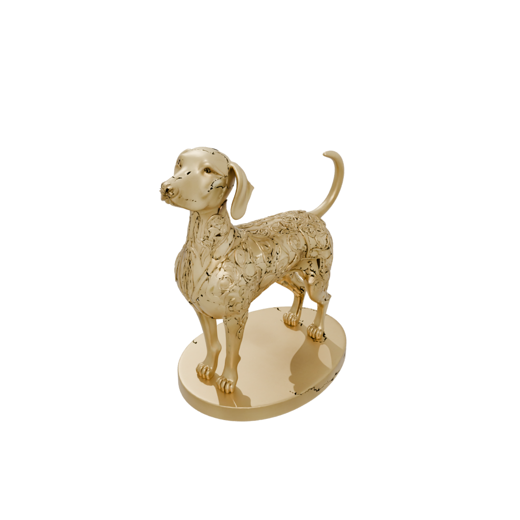 Gold Floral Flexi Dachshund Dog