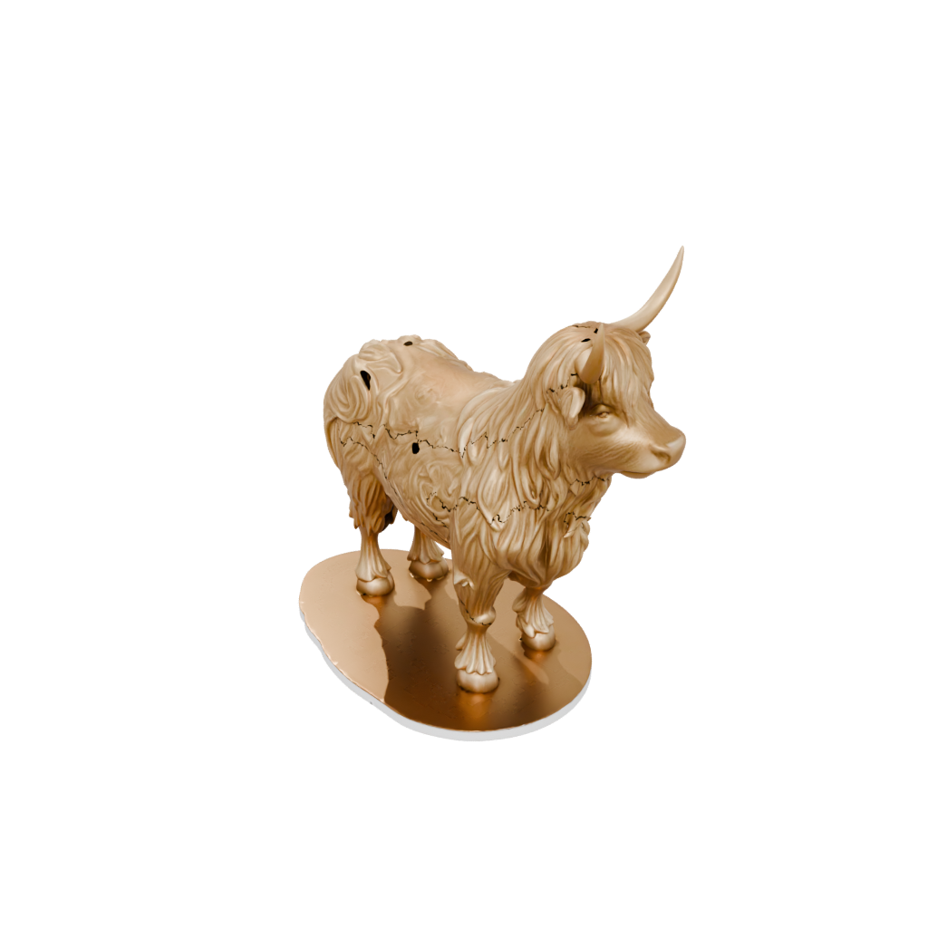 Gold Floral Flexi Highland Cow