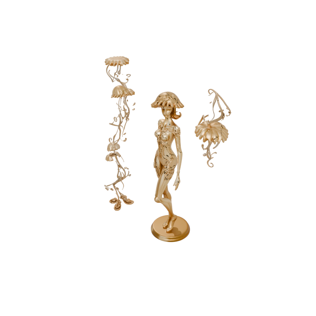 Gold Floral Flexi Jellyfish