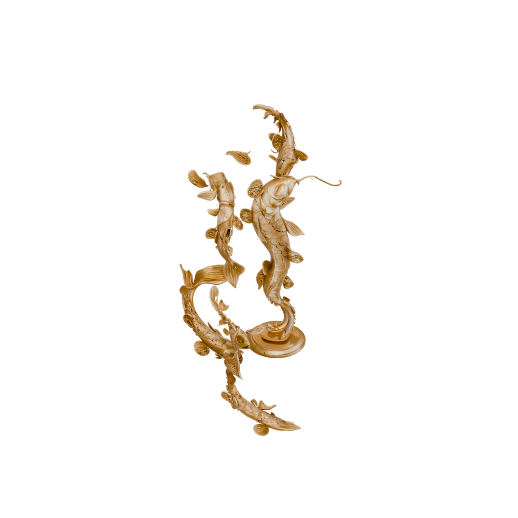 Gold Floral Flexi Koi Fish