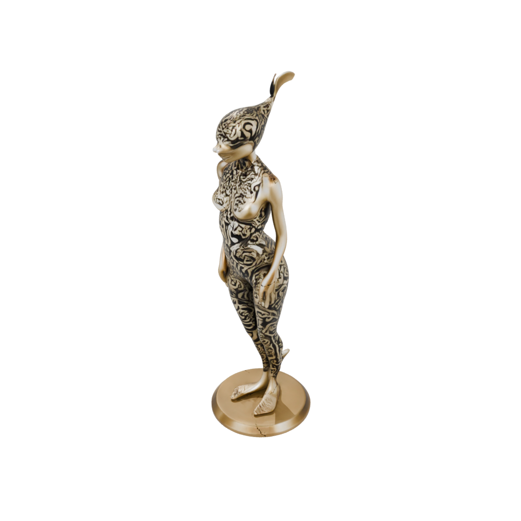 Gold Floral Flexi Orca Whale