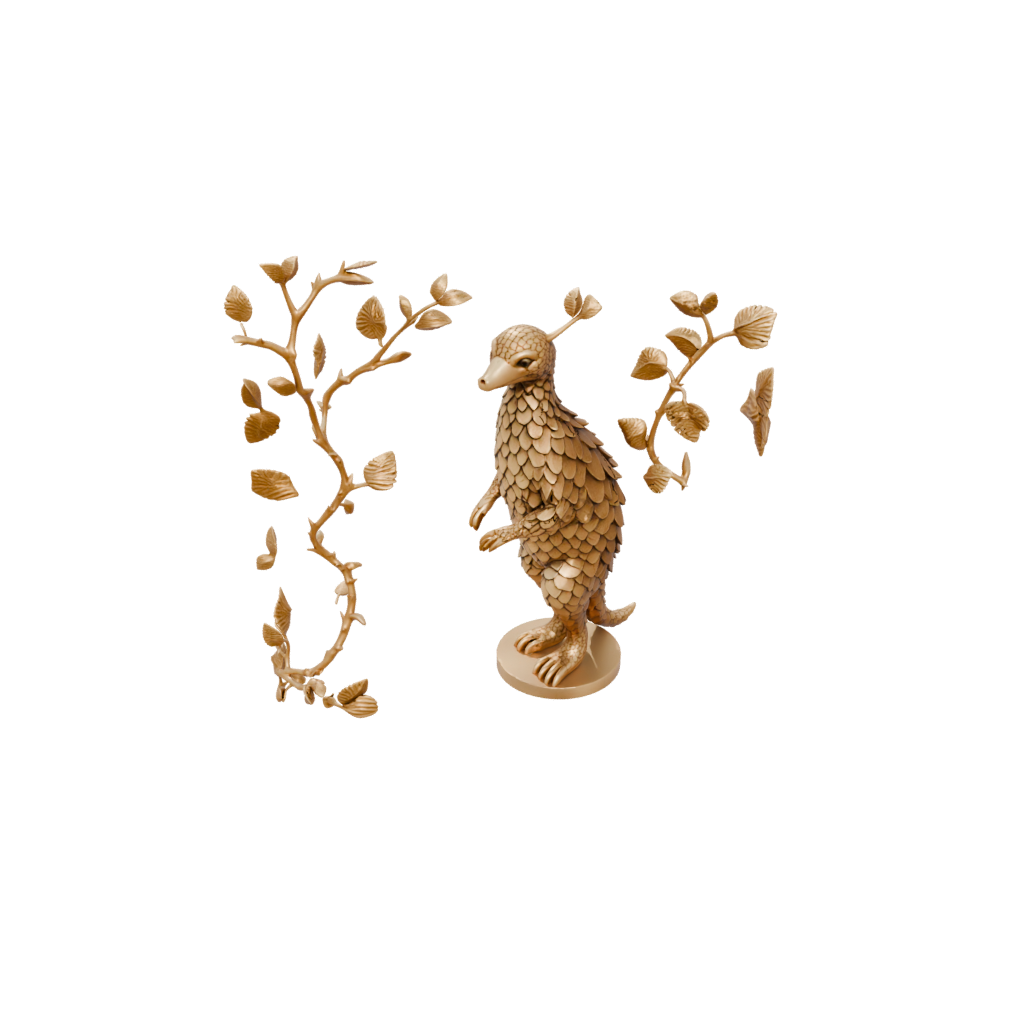 Gold Floral Flexi Pangolin