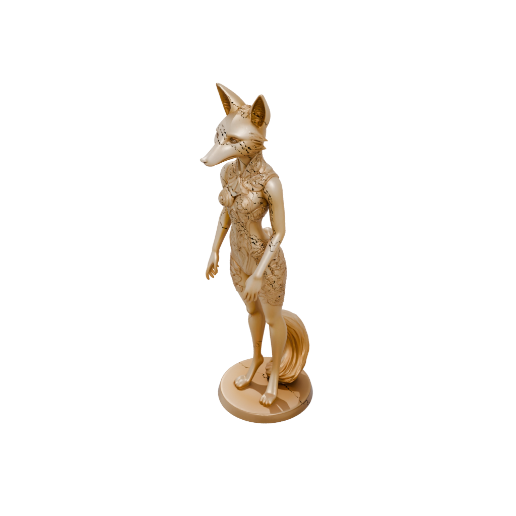 Gold Floral Flexi Red Fox