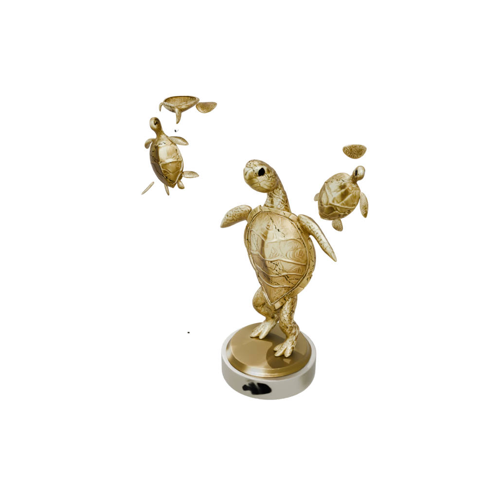 Gold Floral Flexi Sea Turtle