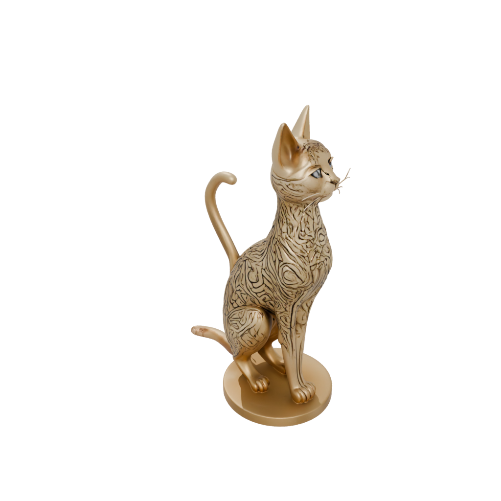 Gold Floral Flexi Tabby Cat