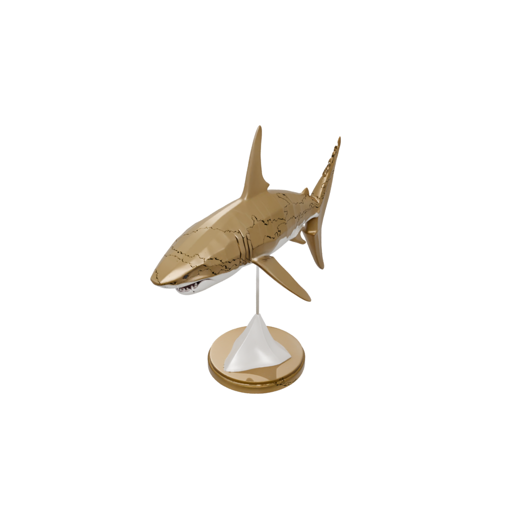 Gold Geo Flexi Great White Shark
