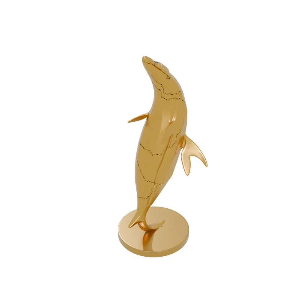 Gold Geo Flexi Orca Whale