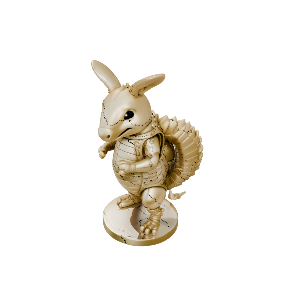 Gold Kawaii Flexi Armadillo