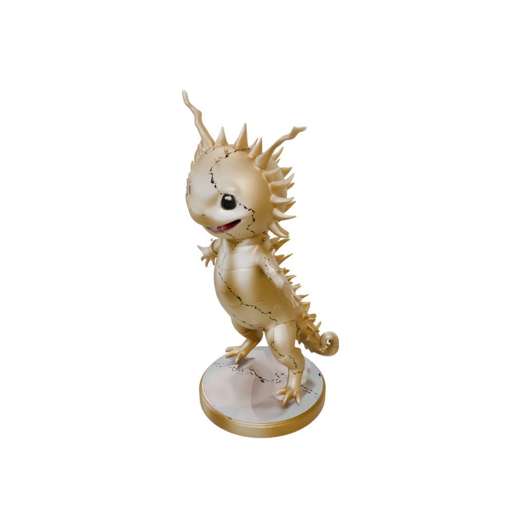Gold Kawaii Flexi Axolotl