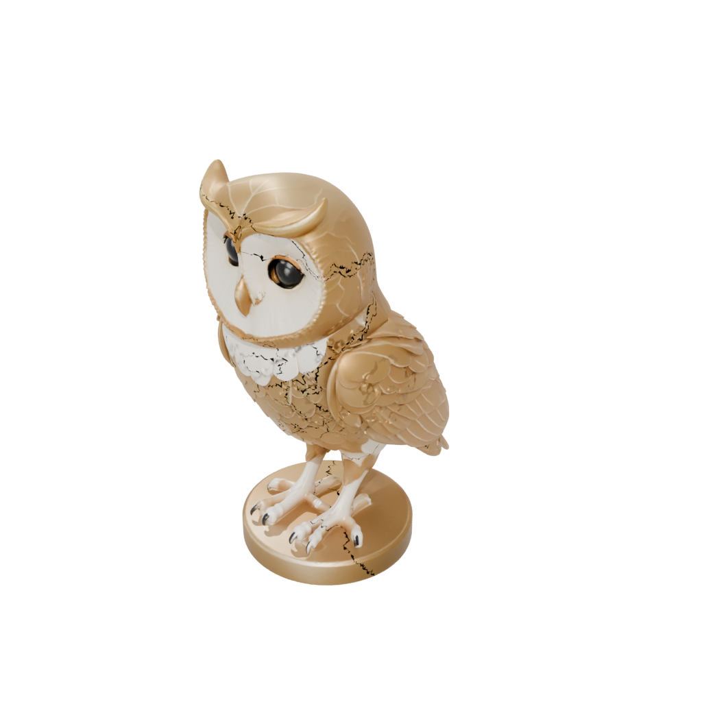 Gold Kawaii Flexi Barn Owl