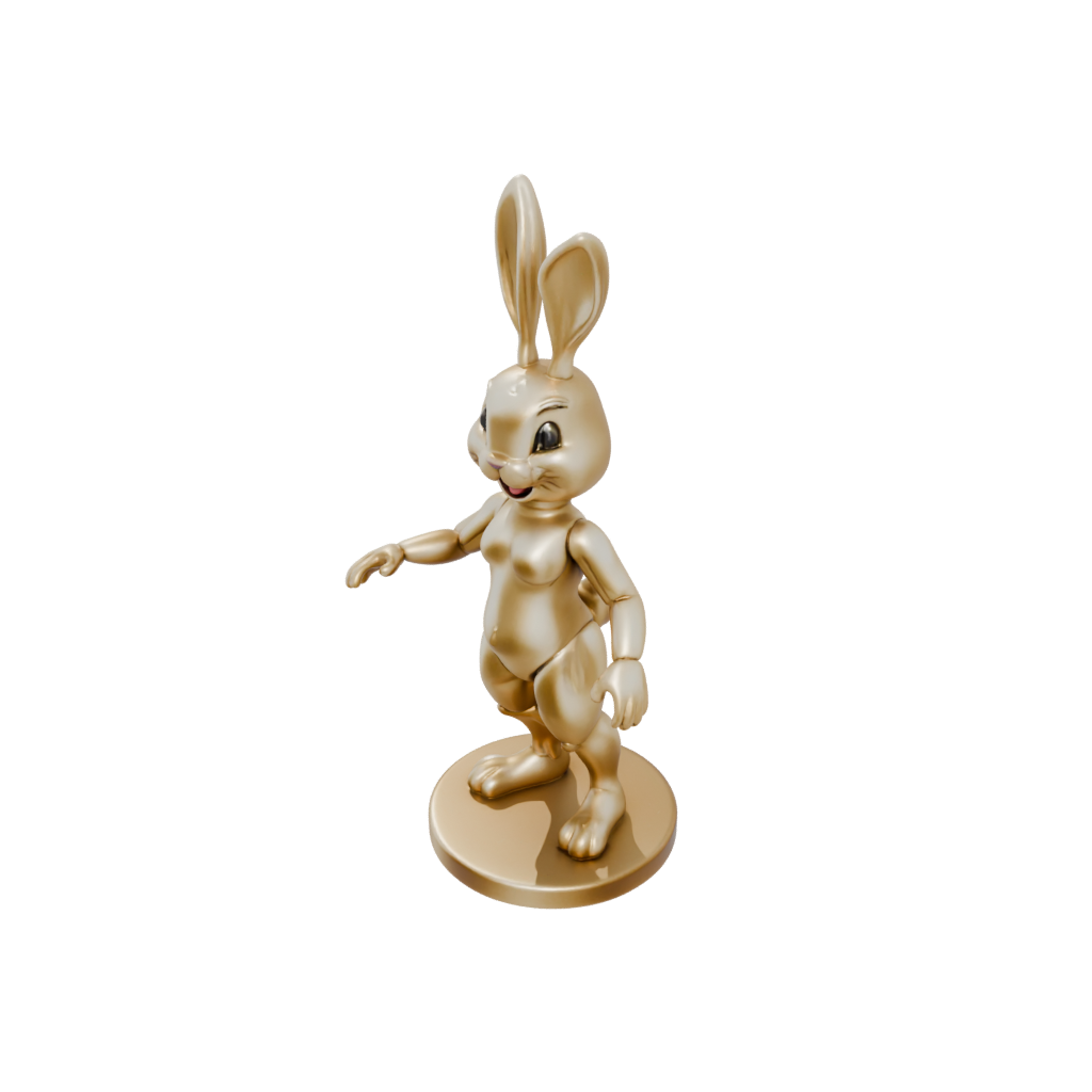 Gold Kawaii Flexi Bunny Rabbit