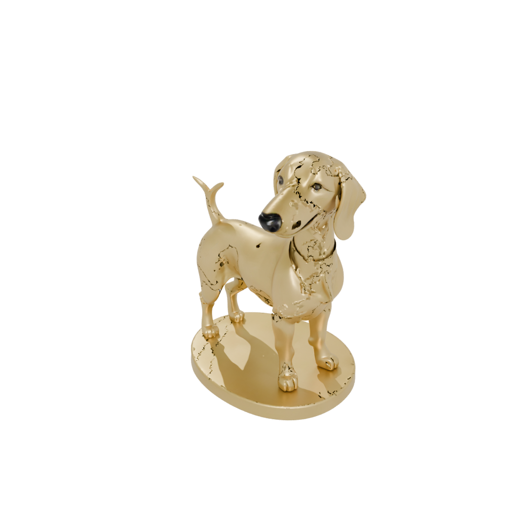 Gold Kawaii Flexi Dachshund Dog