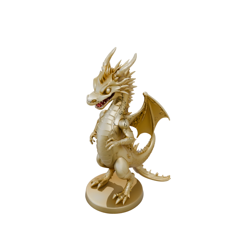 Gold Kawaii Flexi Dragon