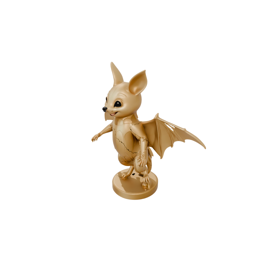 Gold Kawaii Flexi Fruit Bat