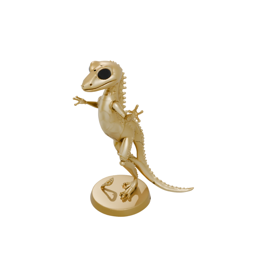 Gold Kawaii Flexi Gecko